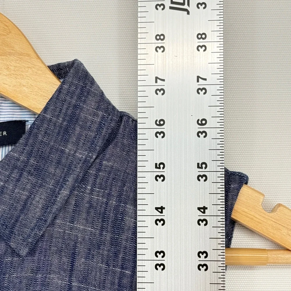 Tommy Hilfiger Shirt Dress Women 2 Blue Sleeveless Belted Preppy Coastal NEW
